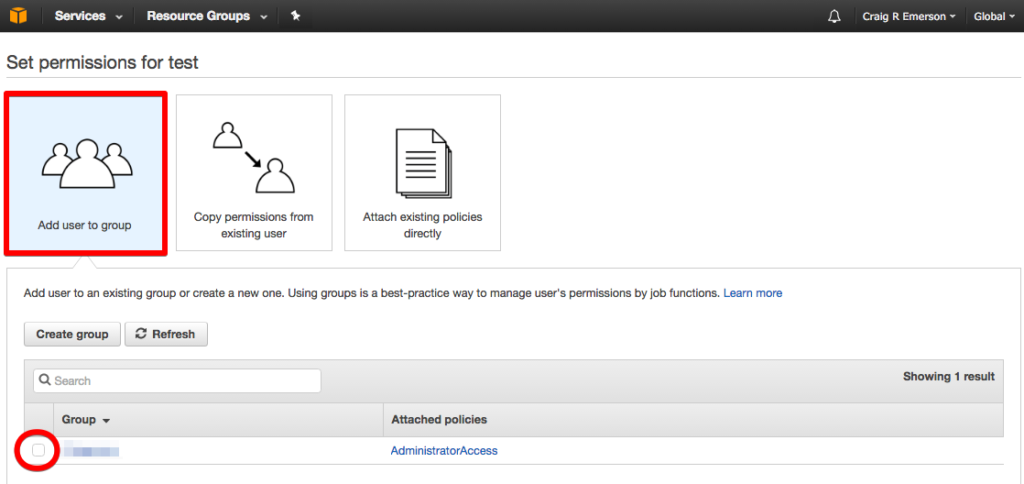 aws management console user permissions