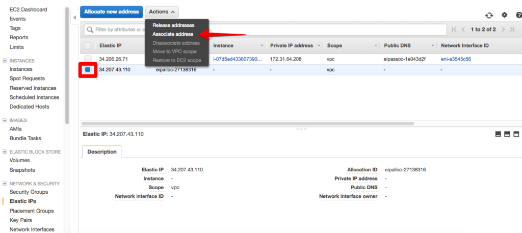 aws elastic ip allocation