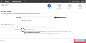 aws management console add user