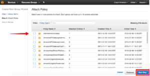 iam management console group rights