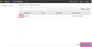 iam management console add user to group
